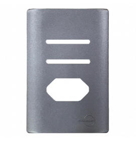 Placa P/ 2 Interruptores + 1 Tomada 4x2 - Novara Preto Grafite